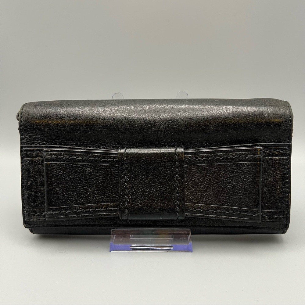 ♠️ Kate Spade Black Leather Bow Long Wallet Wristlet